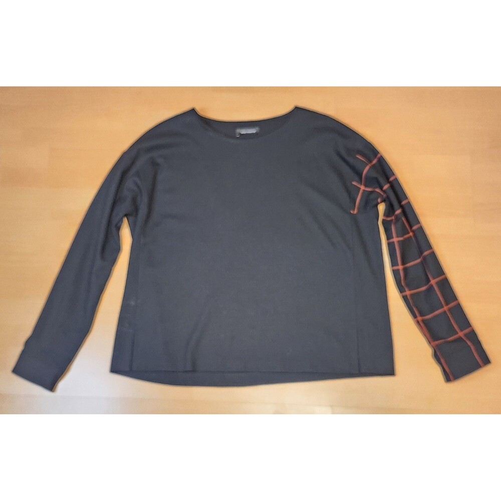 Womens Cop Copine Knox Long Sleeve Top Blouse Pullover Size 40 Stripes Red Black